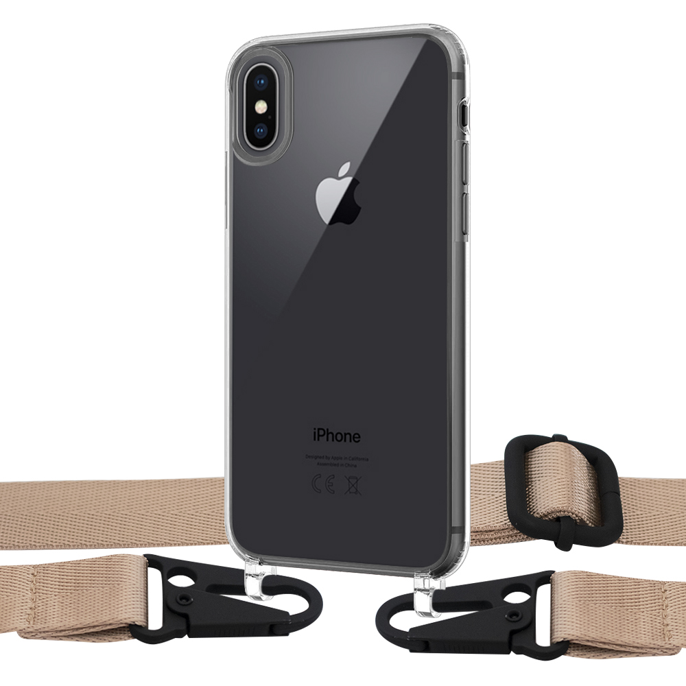 

Чехол Upex Crossbody Protection Case для iPhone XS Max Crystal with Harness Champagne