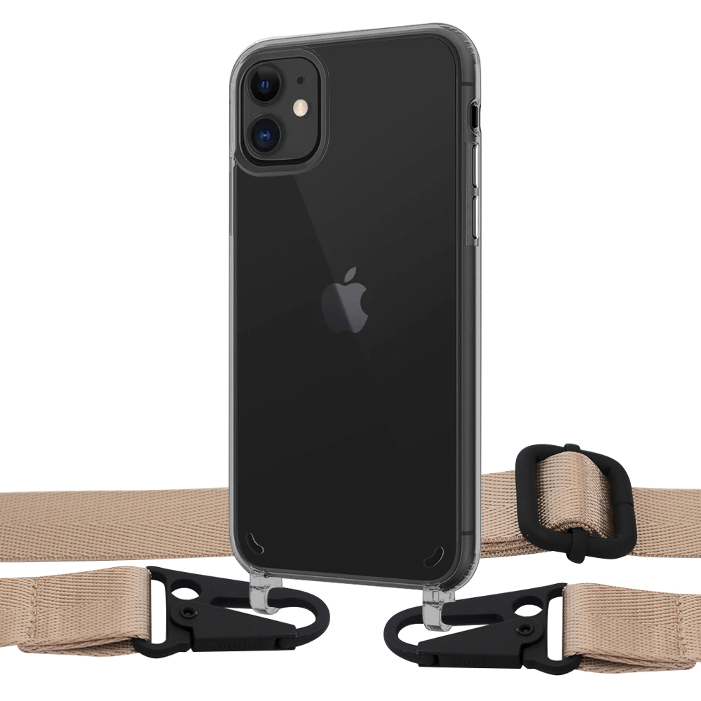 

Чехол Upex Crossbody Protection Case для iPhone 11 Dark with Harness Champagne