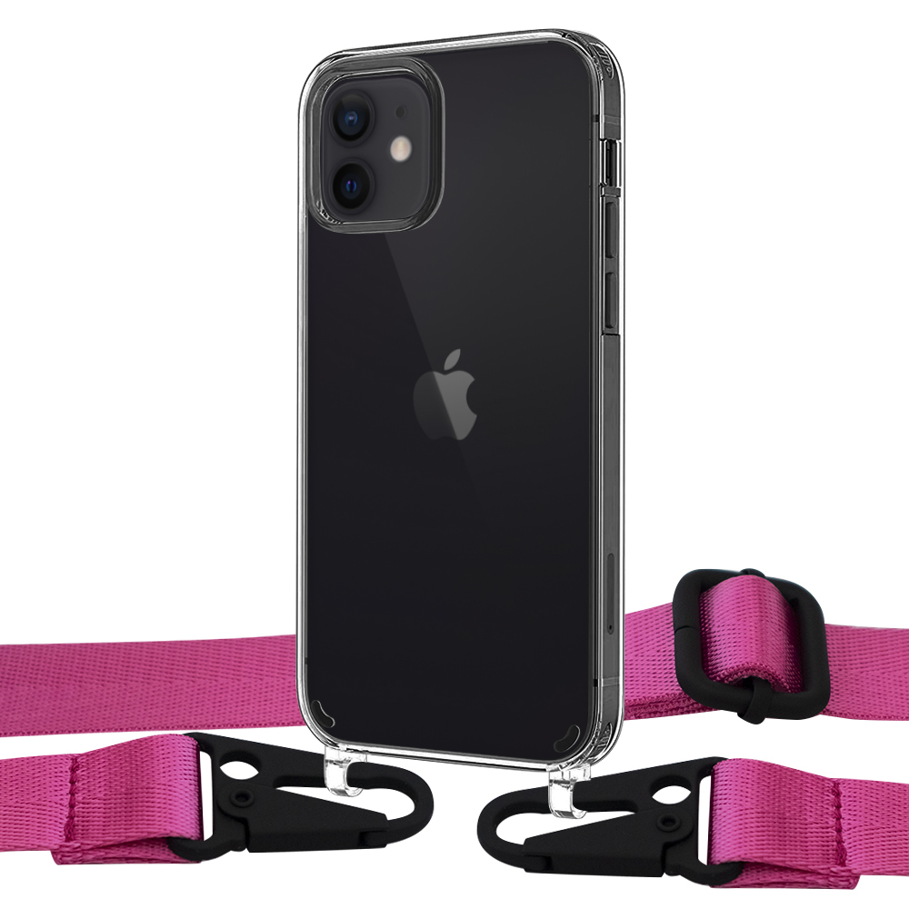 

Чехол Upex Crossbody Protection Case для iPhone 12 | 12 Pro Crystal with Harness Magenta