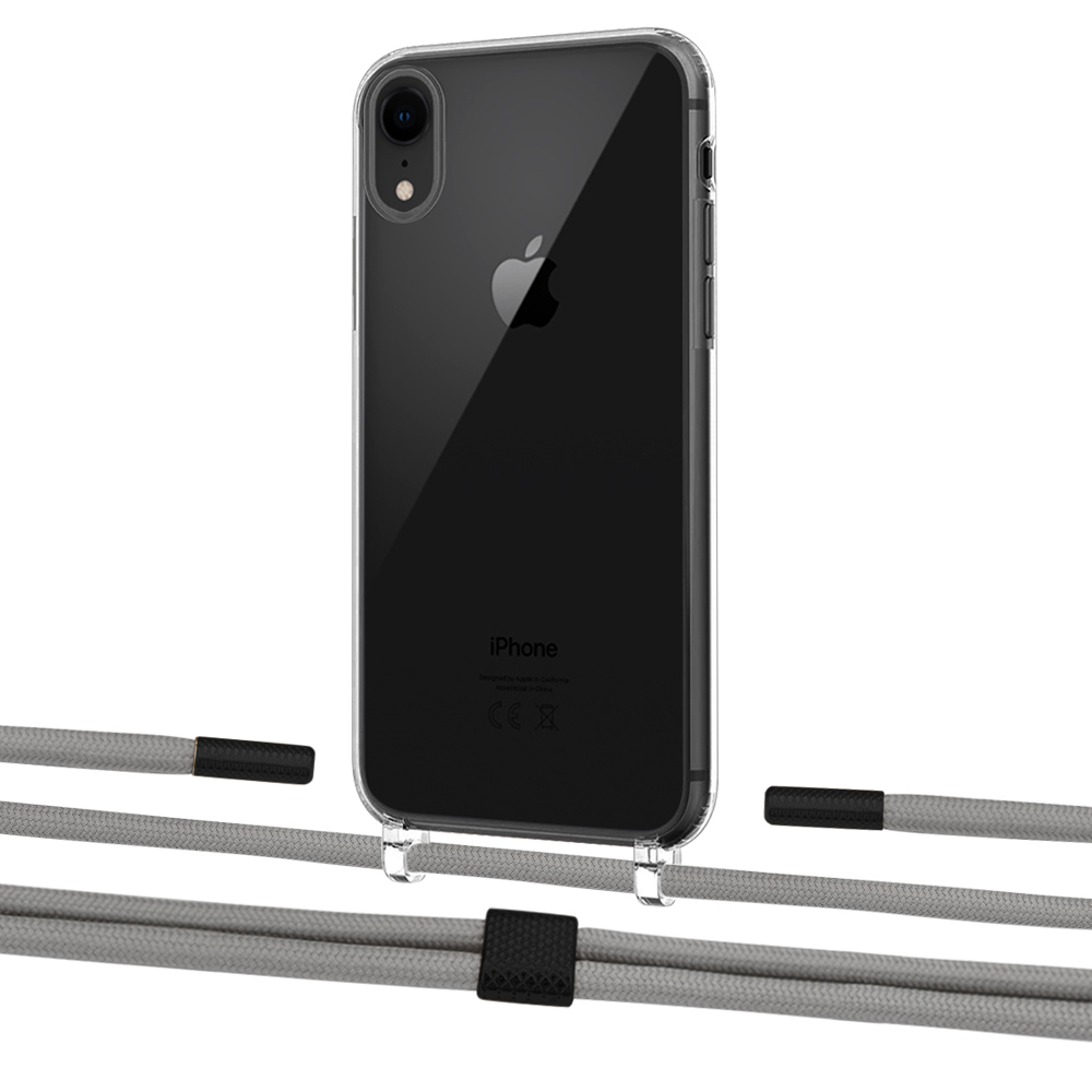

Чехол Upex Crossbody Protection Case для iPhone XR Crystal with Twine Gray and Fausset Matte Black