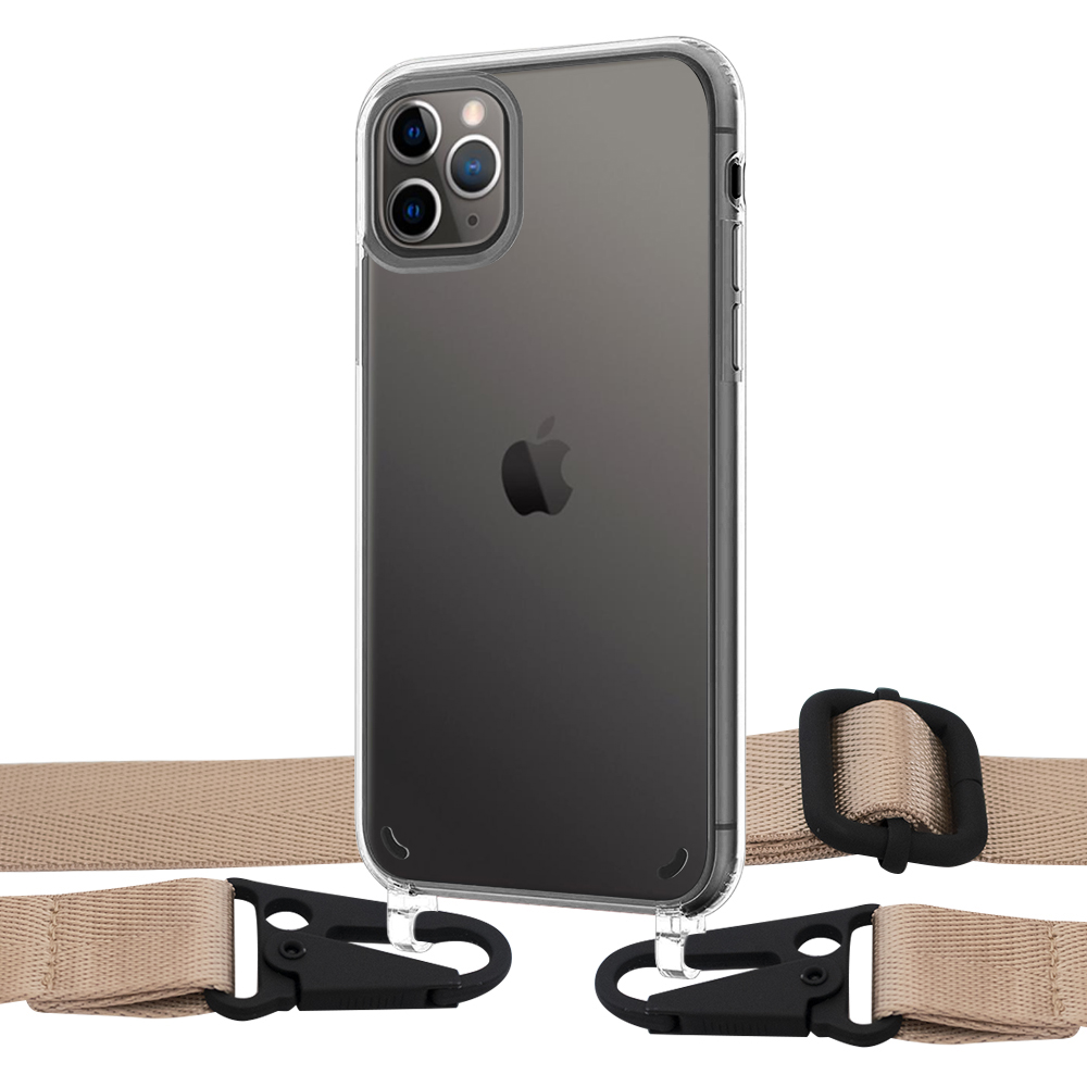

Чехол Upex Crossbody Protection Case для iPhone 11 Pro Crystal with Harness Champagne