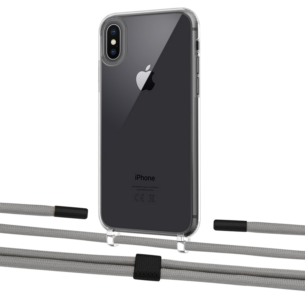 

Чехол Upex Crossbody Protection Case для iPhone XS | X Crystal with Twine Gray and Fausset Matte Black