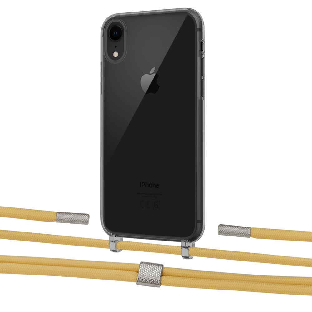 

Чехол Upex Crossbody Protection Case для iPhone XR Dark with Twine Sunflower and Fausset Silver