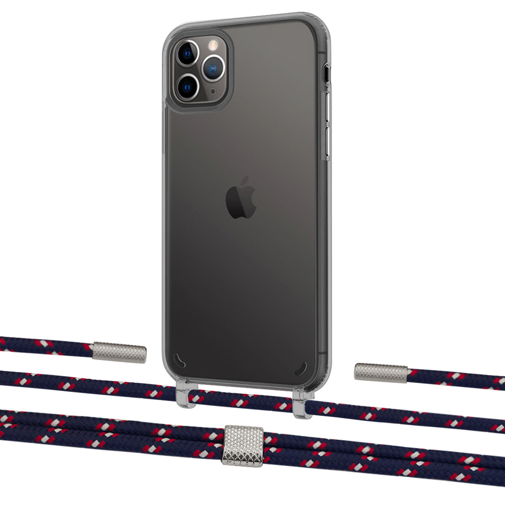 

Чехол Upex Crossbody Protection Case для iPhone 11 Pro Dark with Twine Blue Marine and Fausset Silver