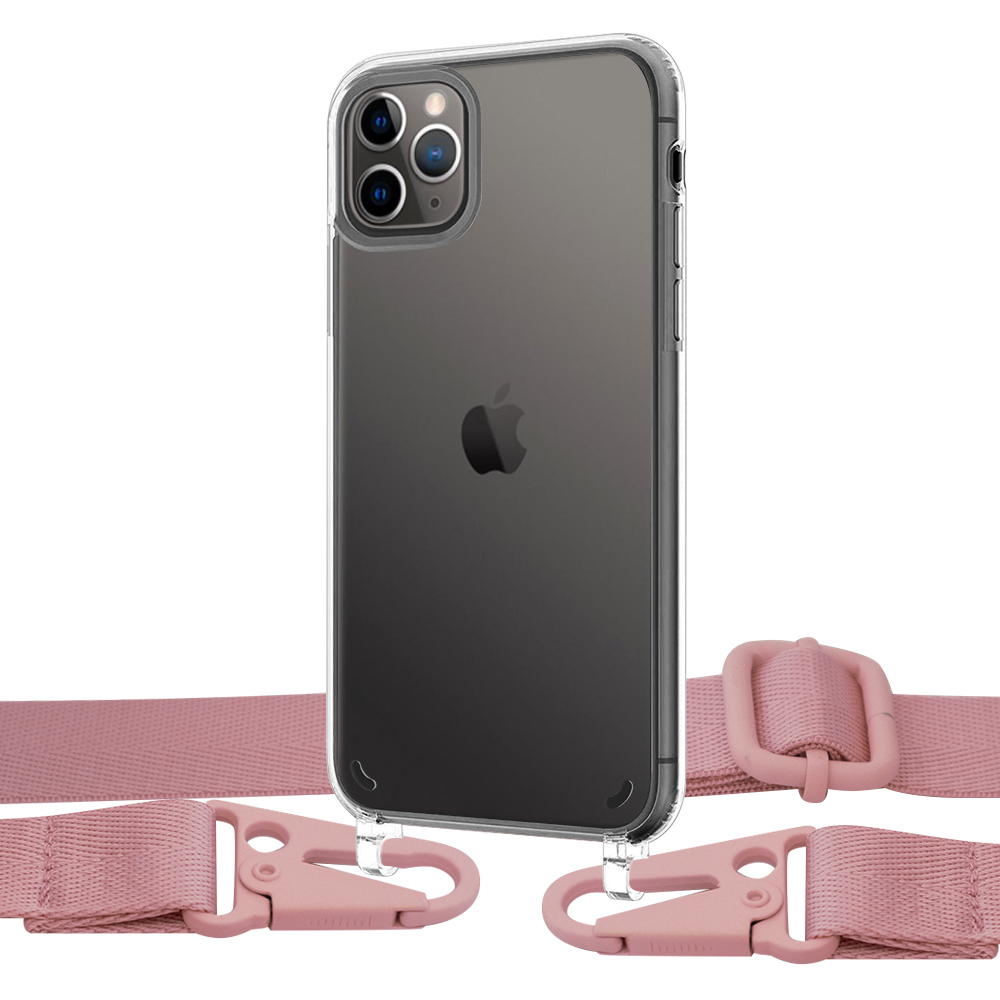 

Чехол Upex Crossbody Protection Case для iPhone 11 Pro Crystal with Harness Pink