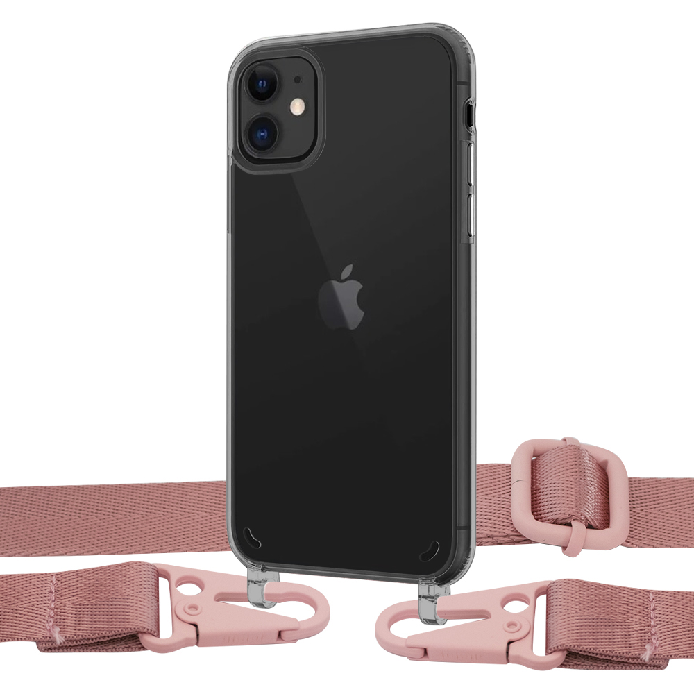 

Чехол Upex Crossbody Protection Case для iPhone 11 Dark with Harness Rose Gold