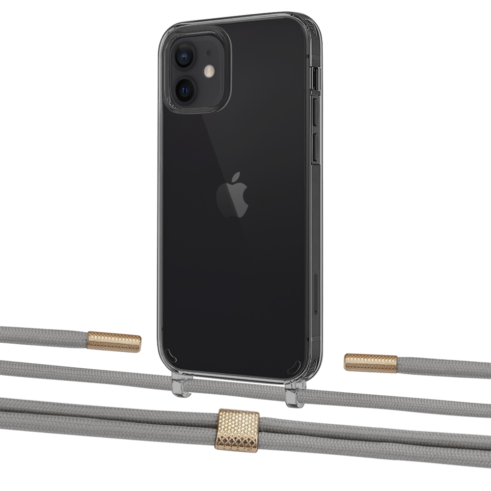 

Чехол Upex Crossbody Protection Case для iPhone 12 | 12 Pro Dark with Twine Gray and Fausset Gold
