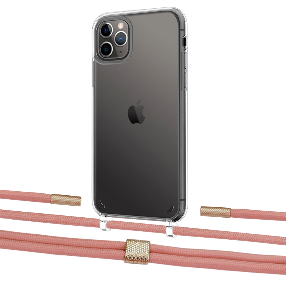 

Чехол Upex Crossbody Protection Case для iPhone 11 Pro Max Crystal with Twine Cantaloupe and Fausset Gold