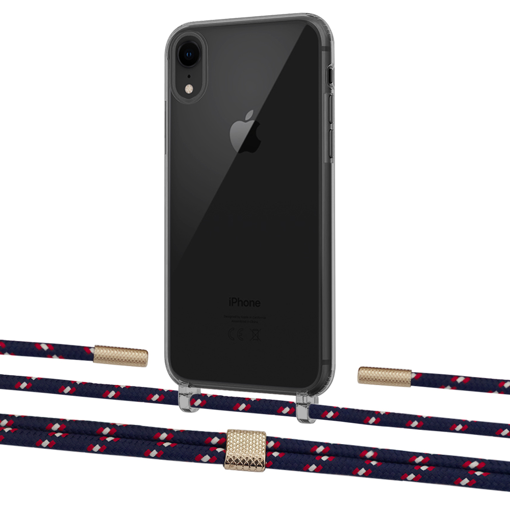 

Чехол Upex Crossbody Protection Case для iPhone XR Dark with Twine Blue Marine and Fausset Gold