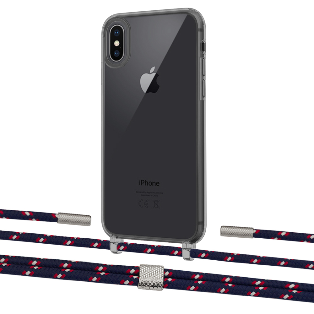 

Чехол Upex Crossbody Protection Case для iPhone XS | X Dark with Twine Blue Marine and Fausset Silver