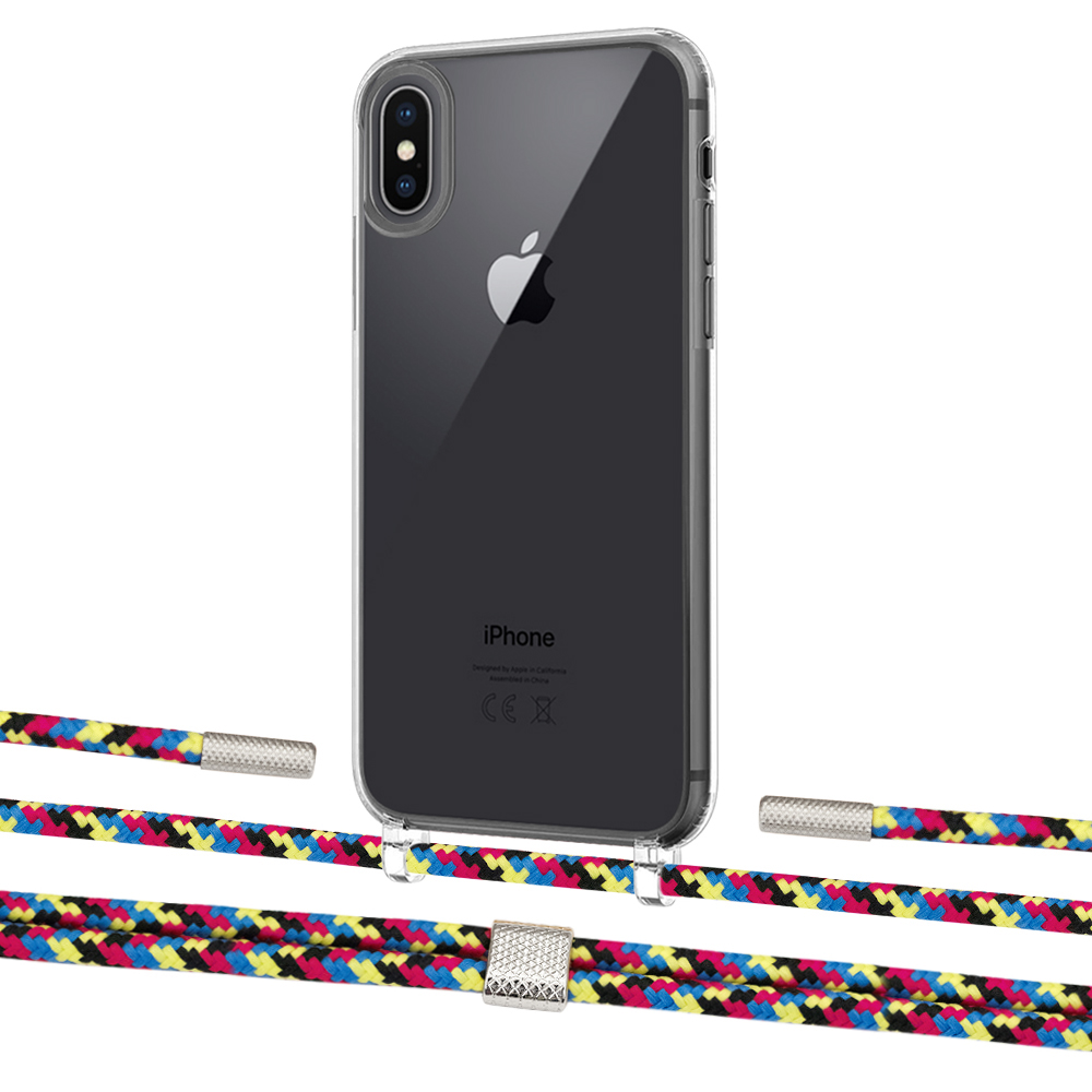 

Чехол Upex Crossbody Protection Case для iPhone XS Max Crystal with Twine Critical Camouflage and Fausset Silver