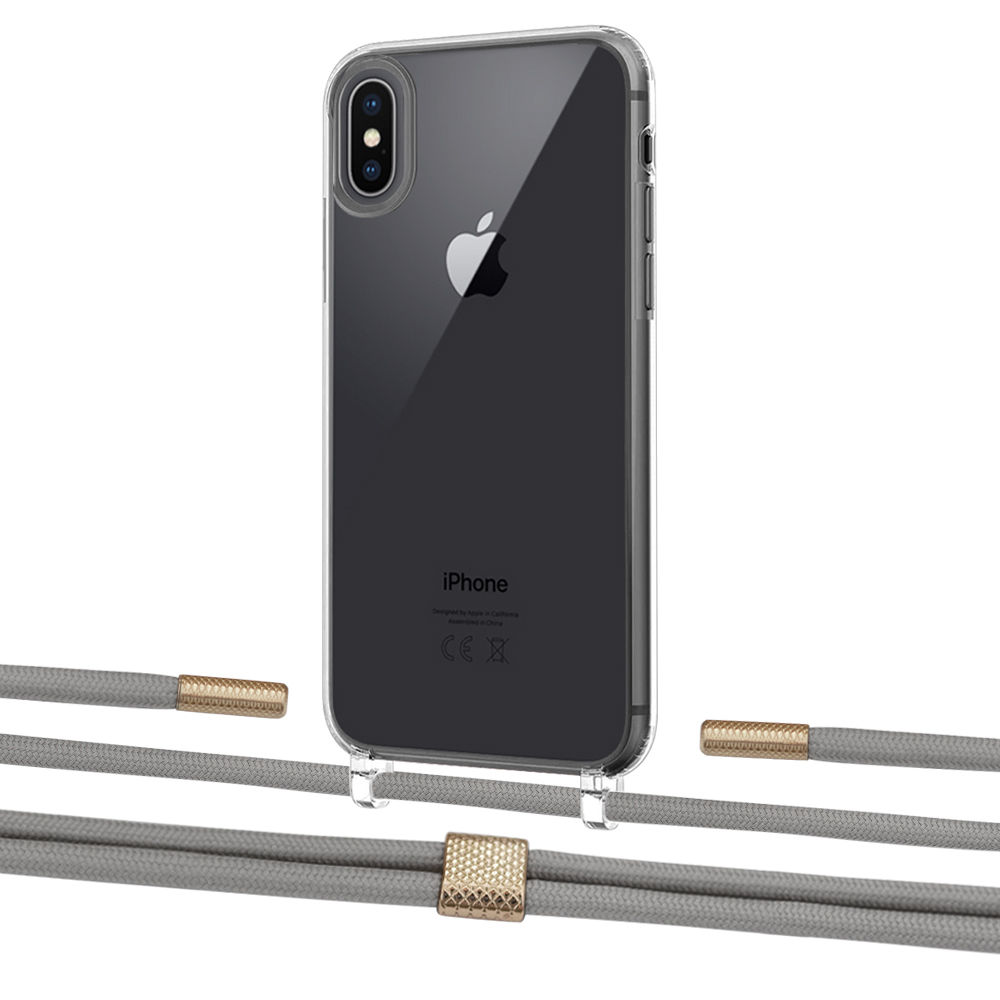 

Чехол Upex Crossbody Protection Case для iPhone XS | X Crystal with Twine Gray and Fausset Gold