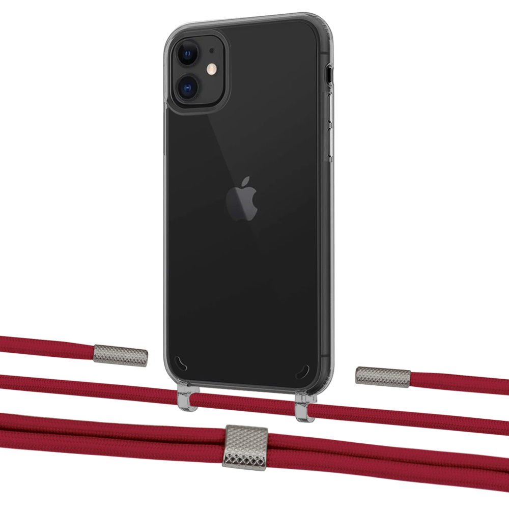 

Чехол Upex Crossbody Protection Case для iPhone 11 Dark with Twine Red and Fausset Silver