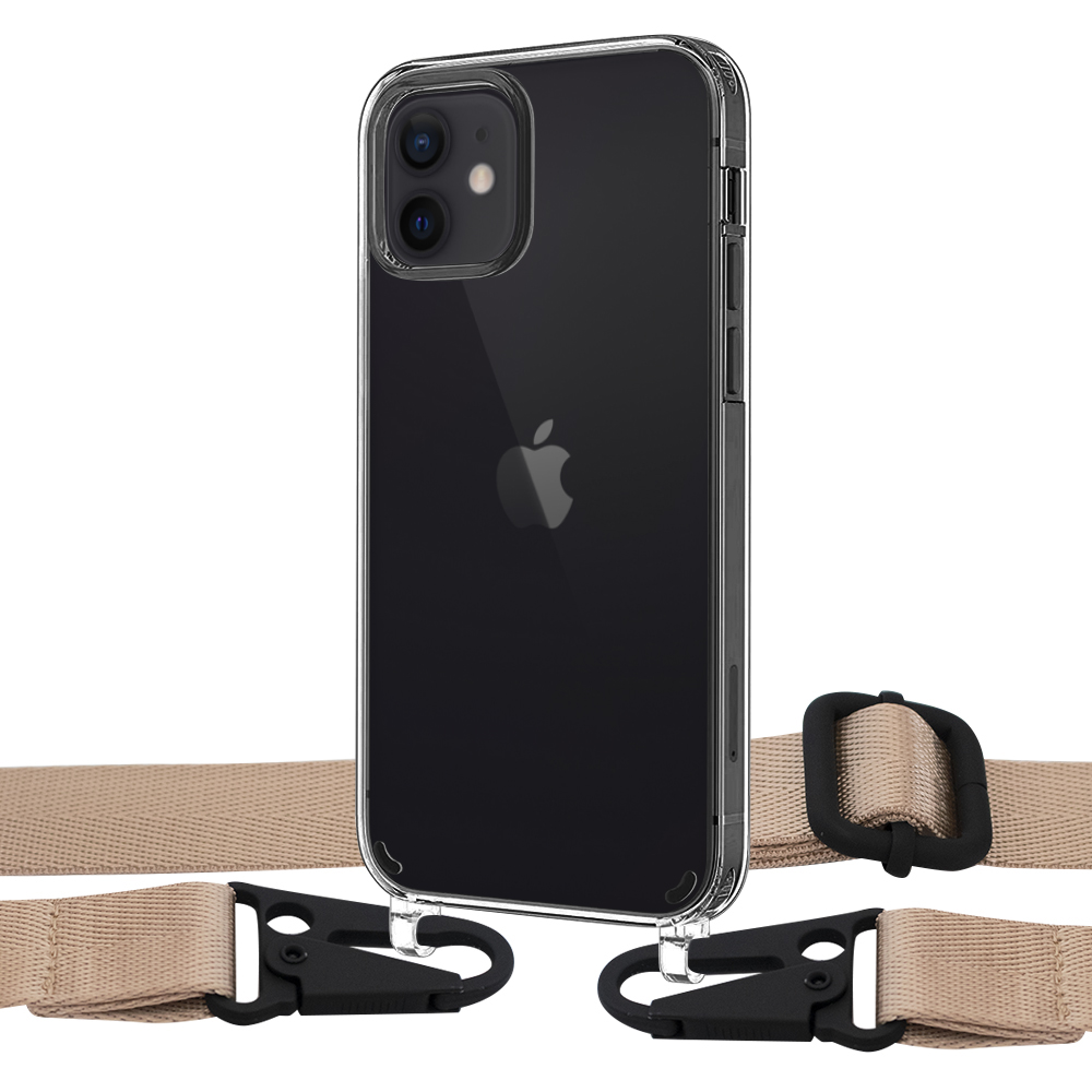 

Чехол Upex Crossbody Protection Case для iPhone 12 mini Crystal with Harness Champagne