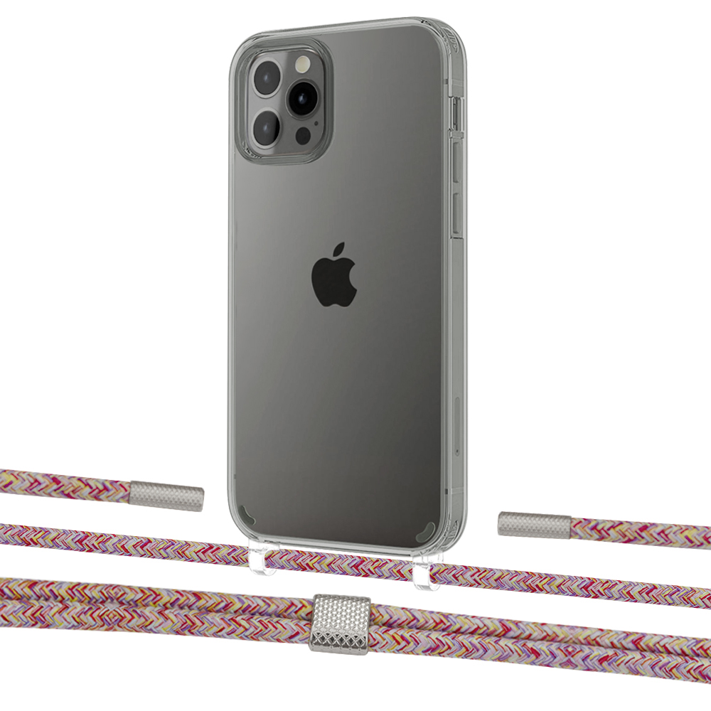 

Чехол Upex Crossbody Protection Case для iPhone 12 Pro Max Crystal with Twine Mulberry and Fausset Silver
