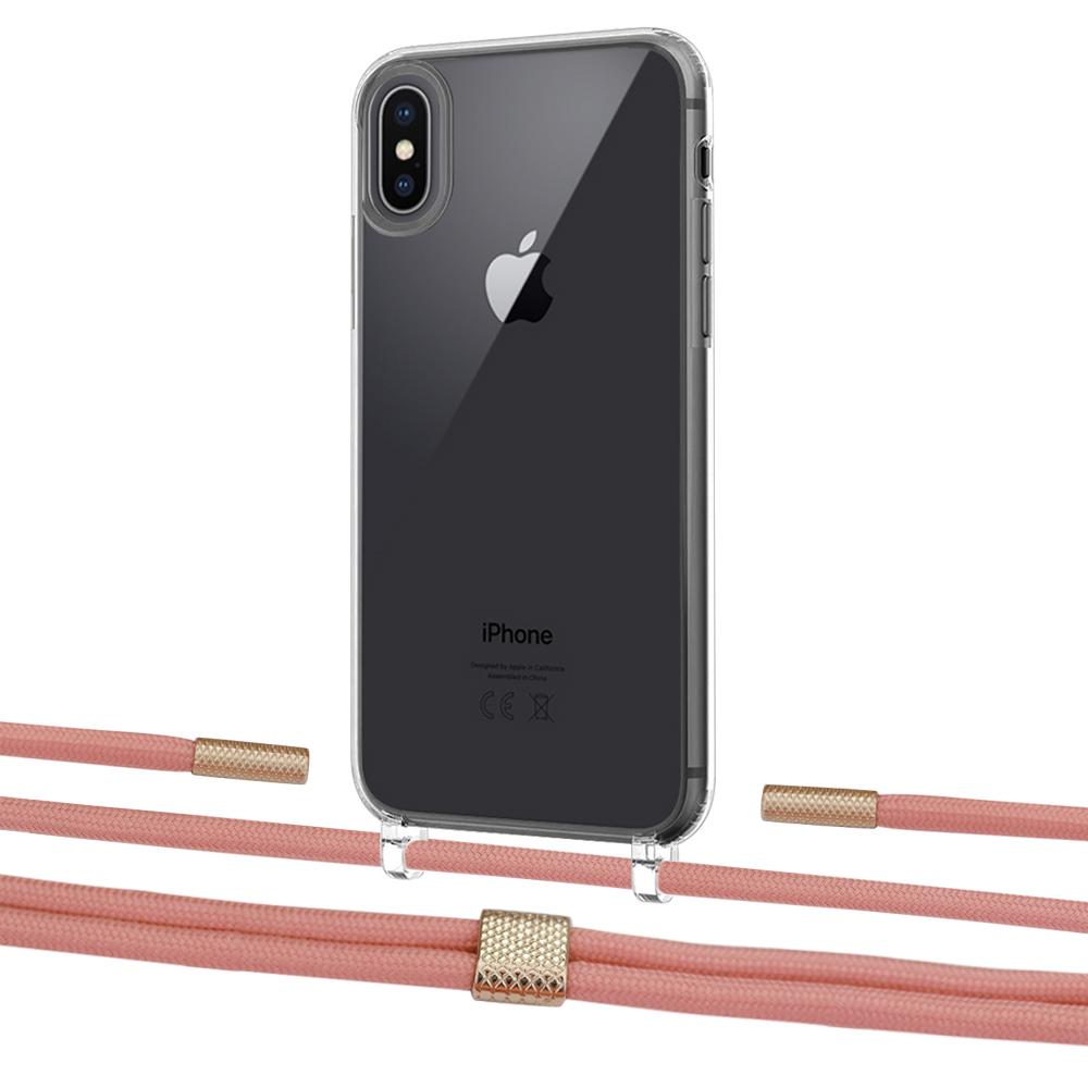 

Чехол Upex Crossbody Protection Case для iPhone XS | X Crystal with Twine Cantaloupe and Fausset Gold