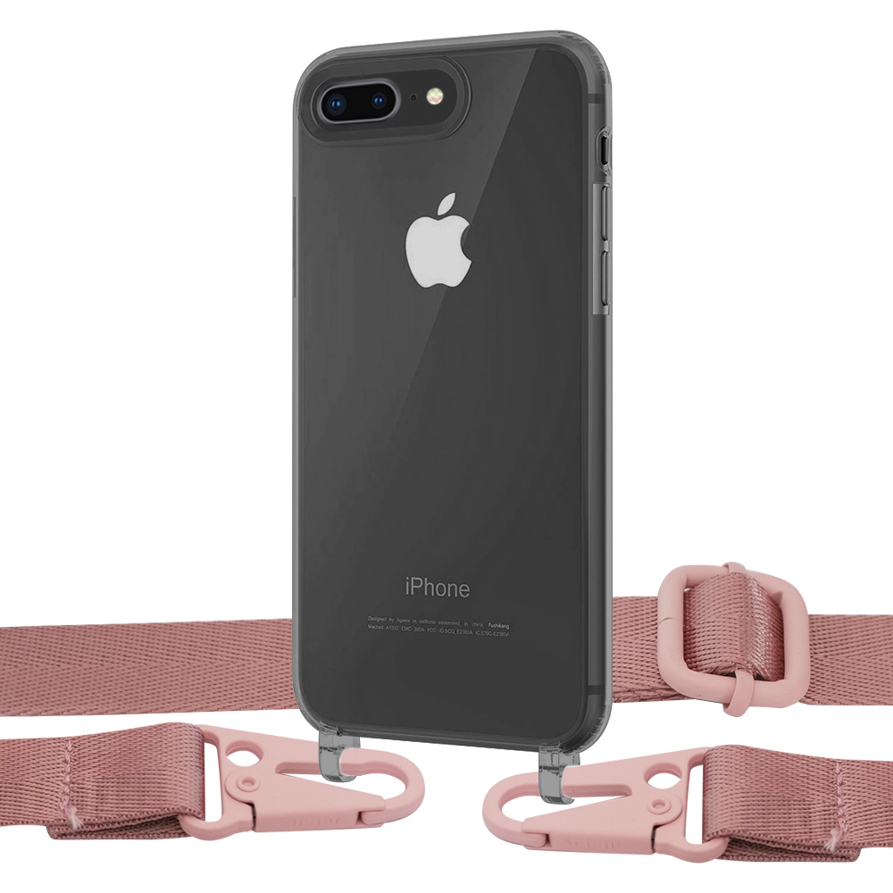 

Чехол Upex Crossbody Protection Case для iPhone 8 Plus | 7 Plus Dark with Harness Rose Gold