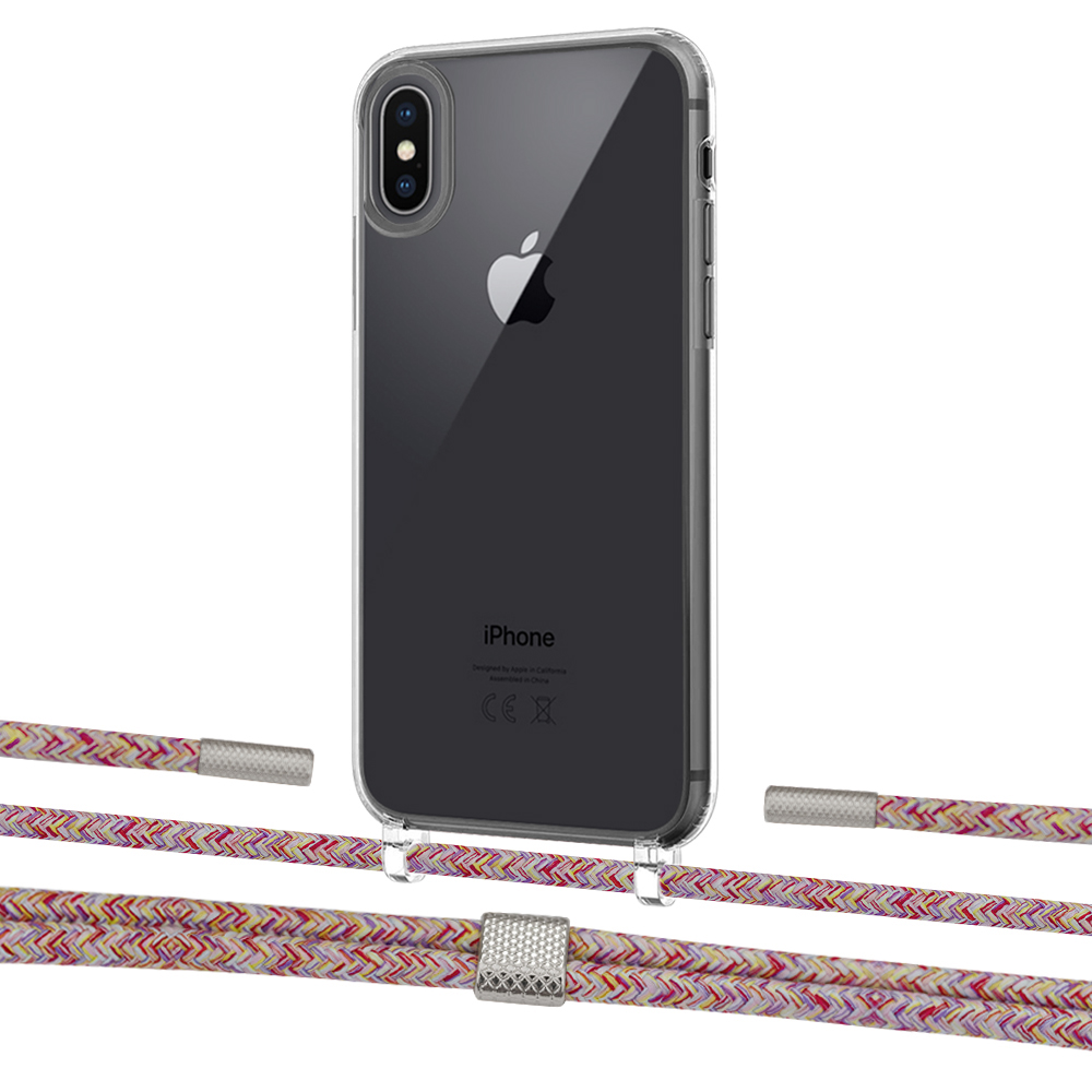 

Чехол Upex Crossbody Protection Case для iPhone XS | X Crystal with Twine Mulberry and Fausset Silver
