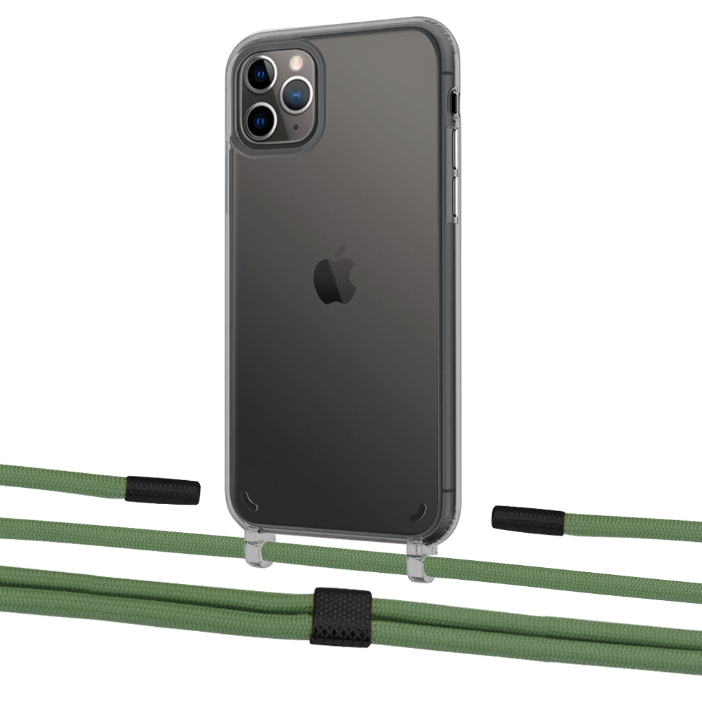 

Чехол Upex Crossbody Protection Case для iPhone 11 Pro Max Dark with Twine Mint and Fausset Matte Black
