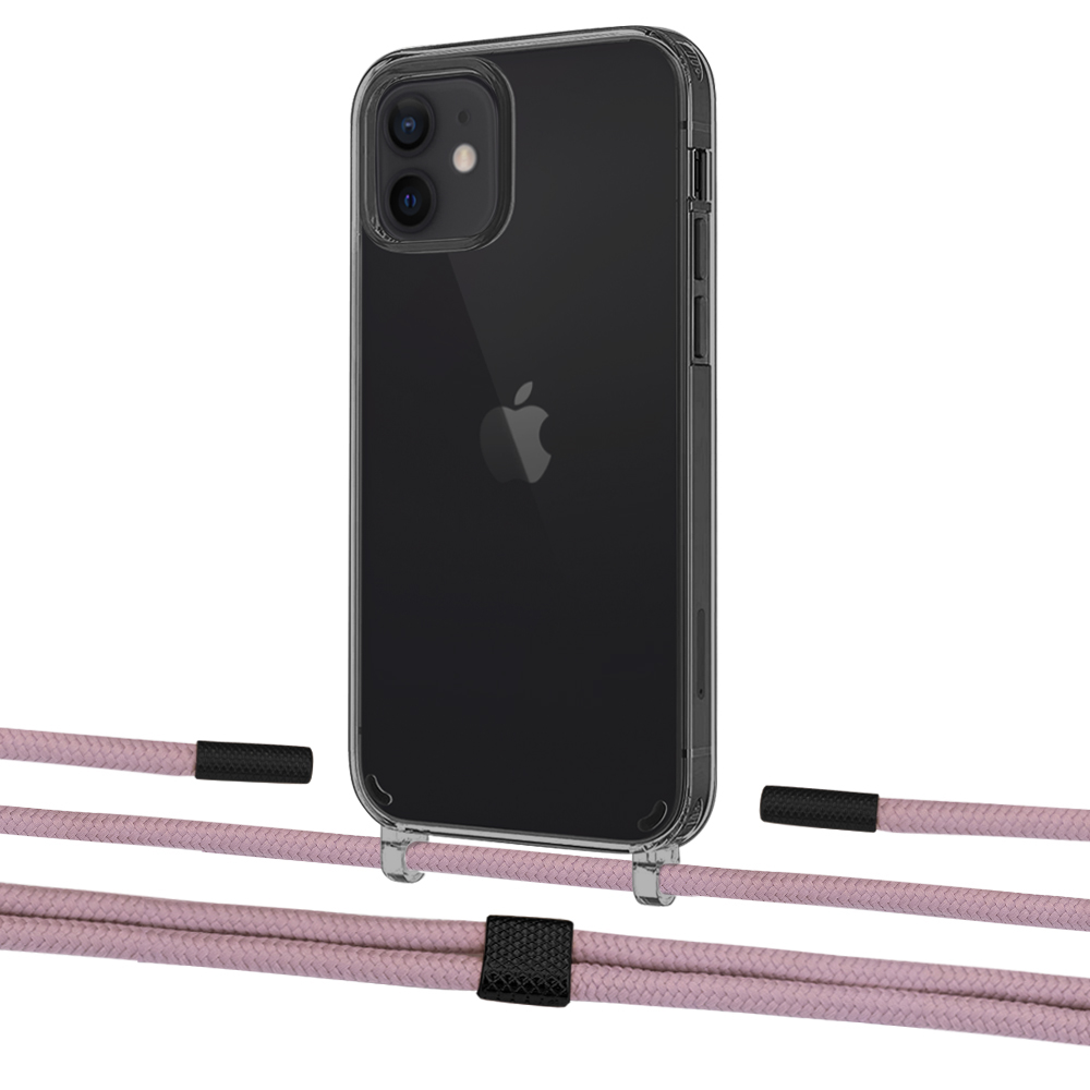 

Чехол Upex Crossbody Protection Case для iPhone 12 | 12 Pro Dark with Twine Rose Gold and Fausset Matte Black