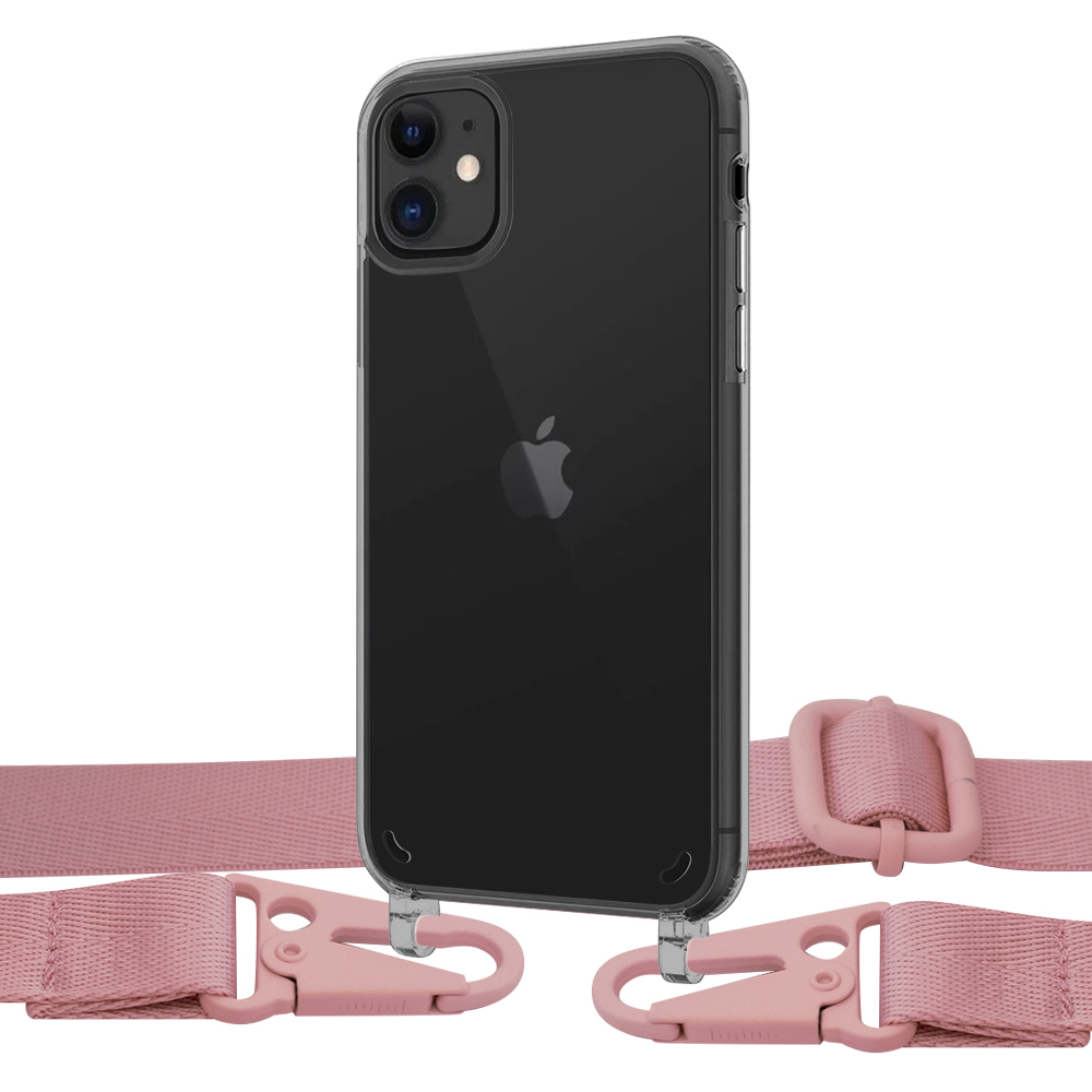 

Чехол Upex Crossbody Protection Case для iPhone 11 Dark with Harness Pink