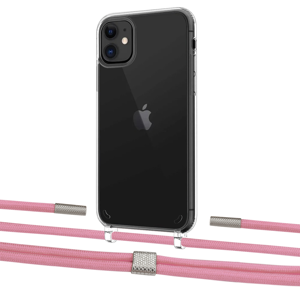 

Чехол Upex Crossbody Protection Case для iPhone 11 Crystal with Twine Coral and Fausset Silver