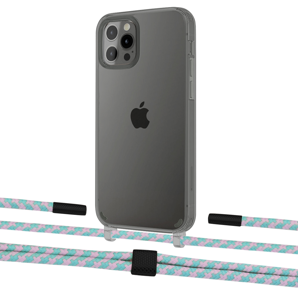 

Чехол Upex Crossbody Protection Case для iPhone 12 Pro Max Dark with Twine Turquoise and Fausset Matte Black