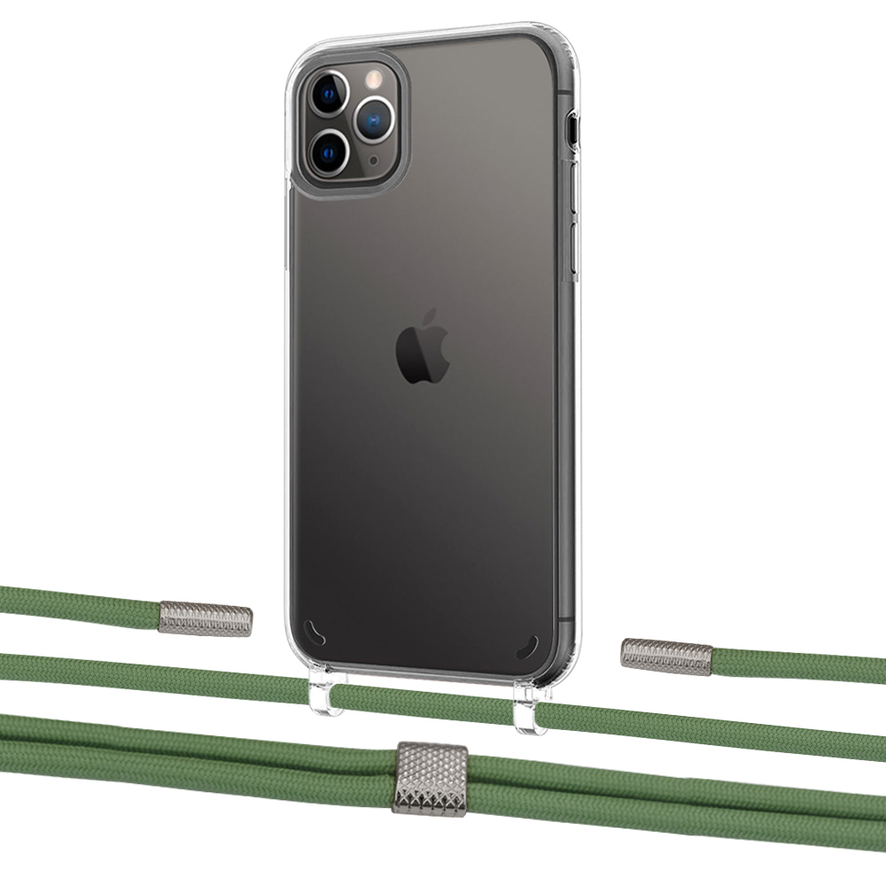 

Чехол Upex Crossbody Protection Case для iPhone 11 Pro Crystal with Twine Mint and Fausset Silver