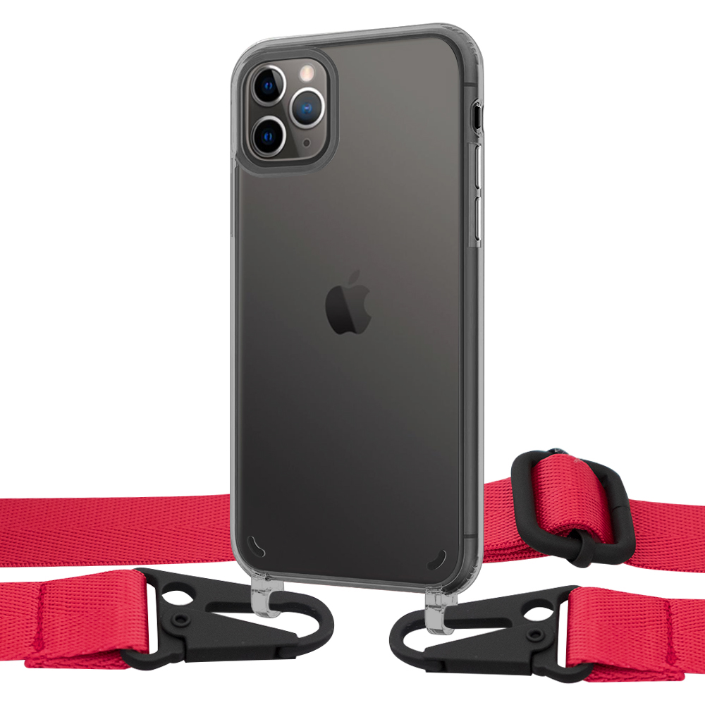 

Чехол Upex Crossbody Protection Case для iPhone 11 Pro Max Dark with Harness Red