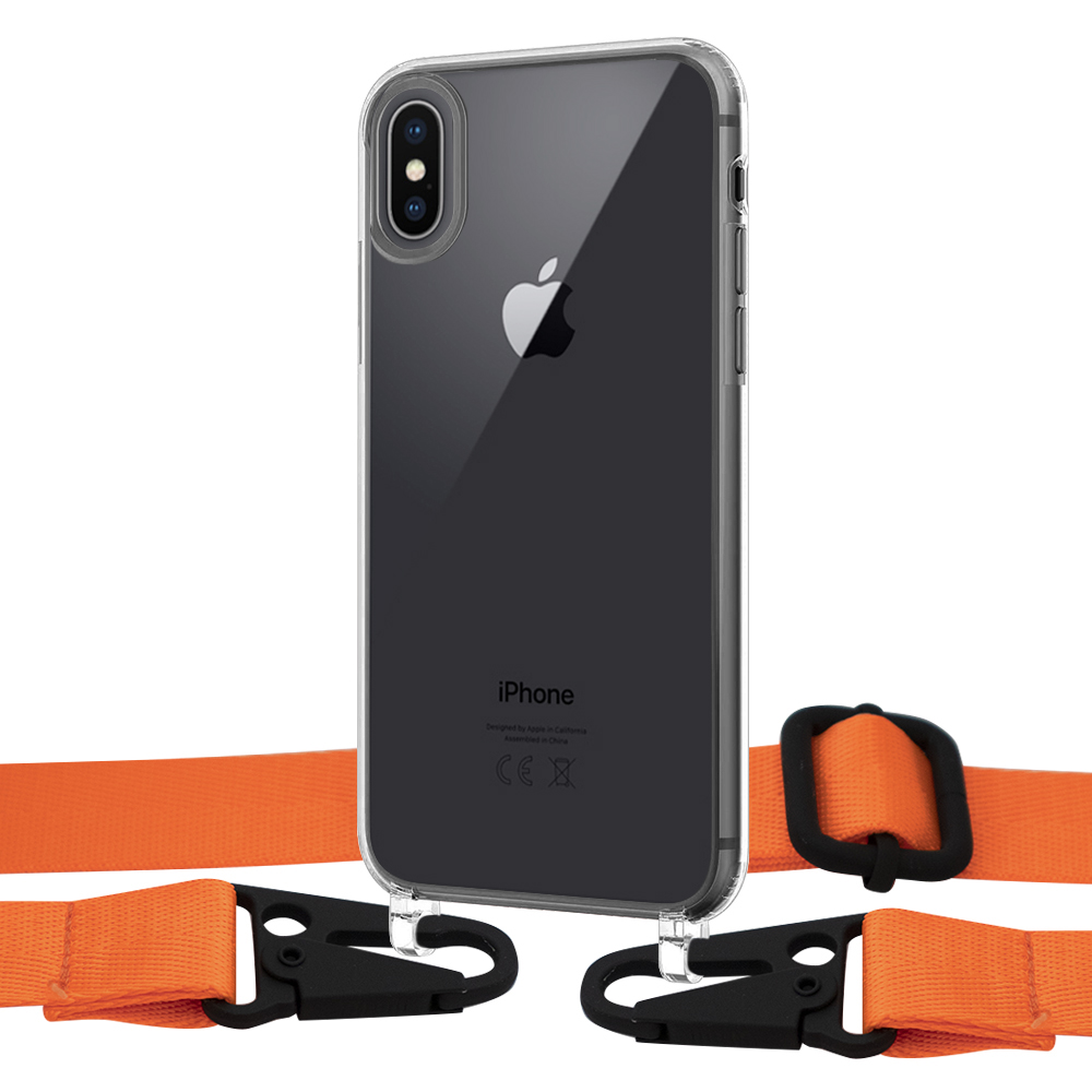 

Чехол Upex Crossbody Protection Case для iPhone XS | X Crystal with Harness Orange Flame