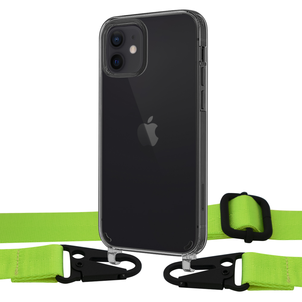 

Чехол Upex Crossbody Protection Case для iPhone 12 mini Dark with Harness Toxic Green