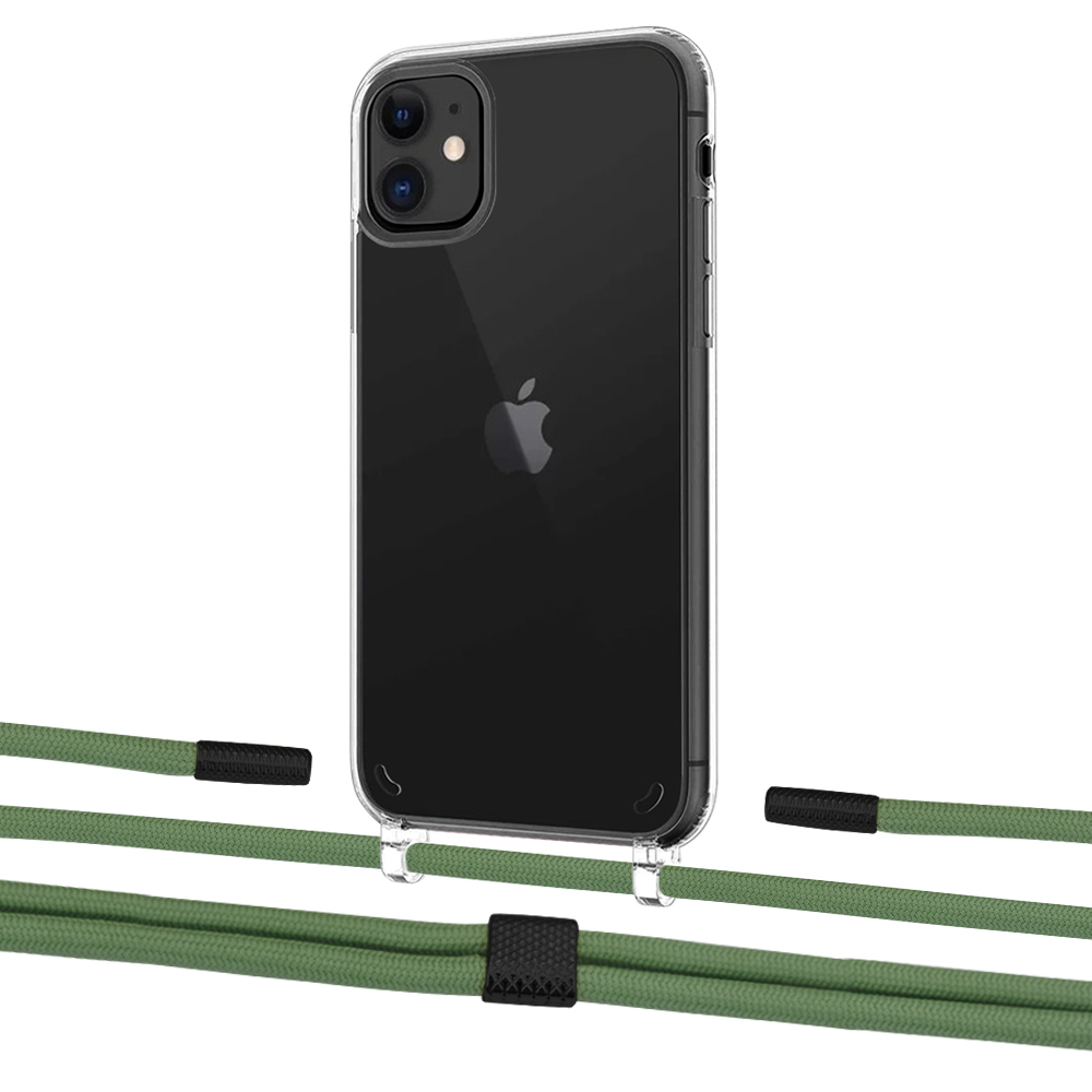 

Чехол Upex Crossbody Protection Case для iPhone 11 Crystal with Twine Mint and Fausset Matte Black