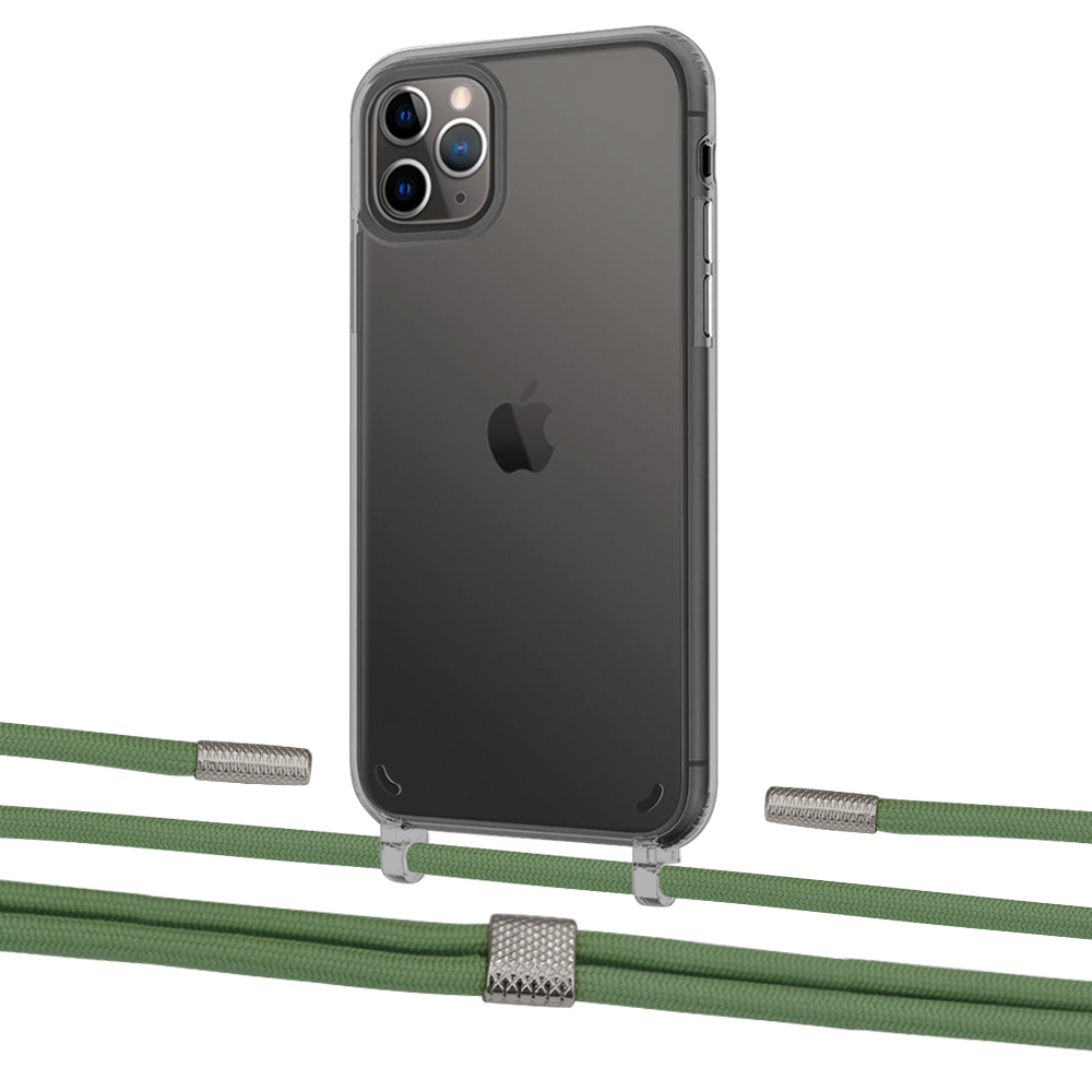 

Чехол Upex Crossbody Protection Case для iPhone 11 Pro Dark with Twine Mint and Fausset Silver
