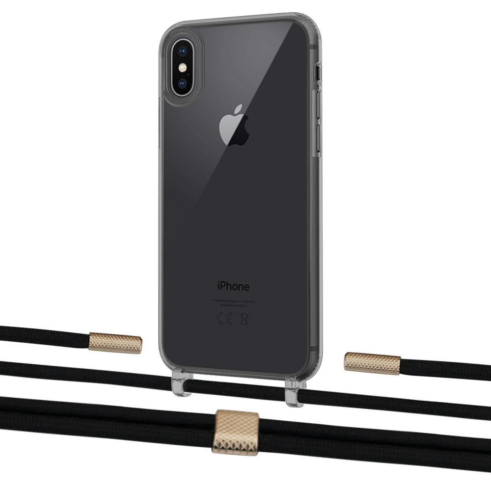 

Чехол Upex Crossbody Protection Case для iPhone XS Max Dark with Twine Black and Fausset Gold