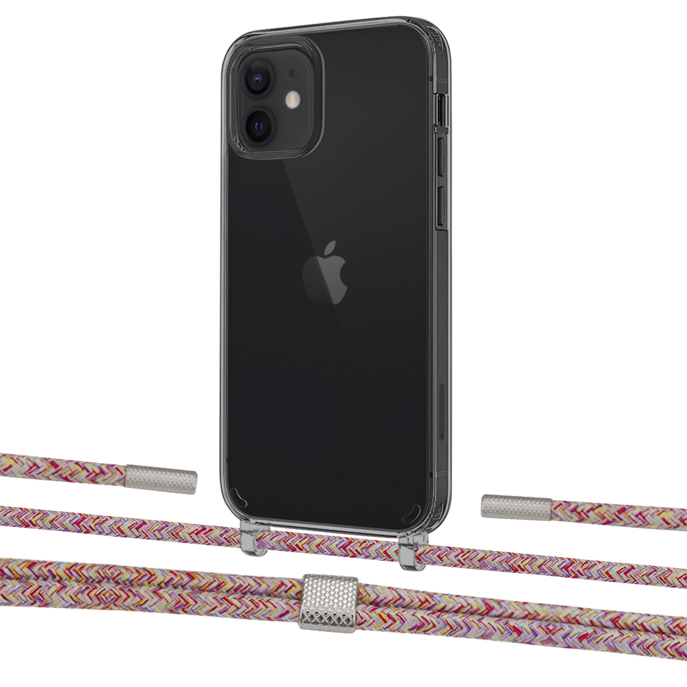 

Чехол Upex Crossbody Protection Case для iPhone 12 mini Dark with Twine Mulberry and Fausset Silver