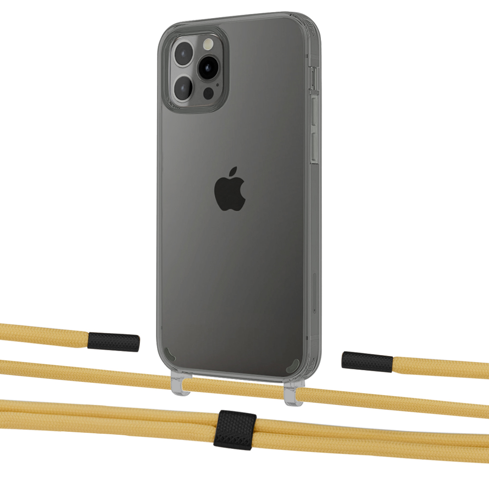 

Чехол Upex Crossbody Protection Case для iPhone 12 Pro Max Dark with Twine Sunflower and Fausset Matte Black