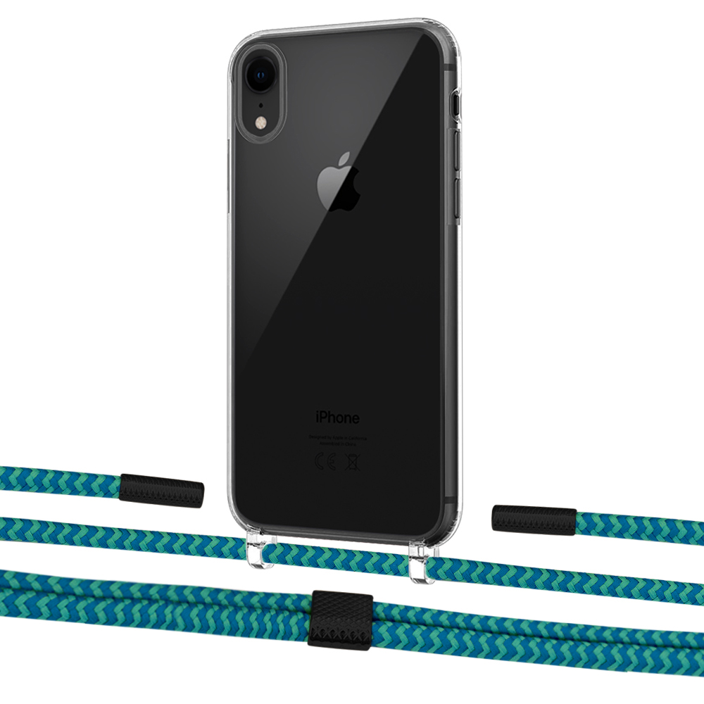 

Чехол Upex Crossbody Protection Case для iPhone XR Crystal with Twine Cyan and Fausset Matte Black