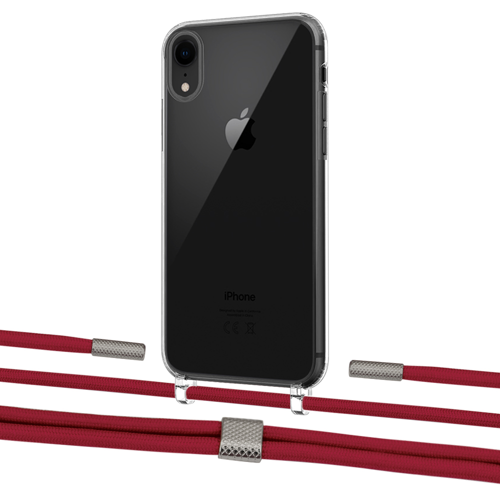 

Чехол Upex Crossbody Protection Case для iPhone XR Crystal with Twine Red and Fausset Silver