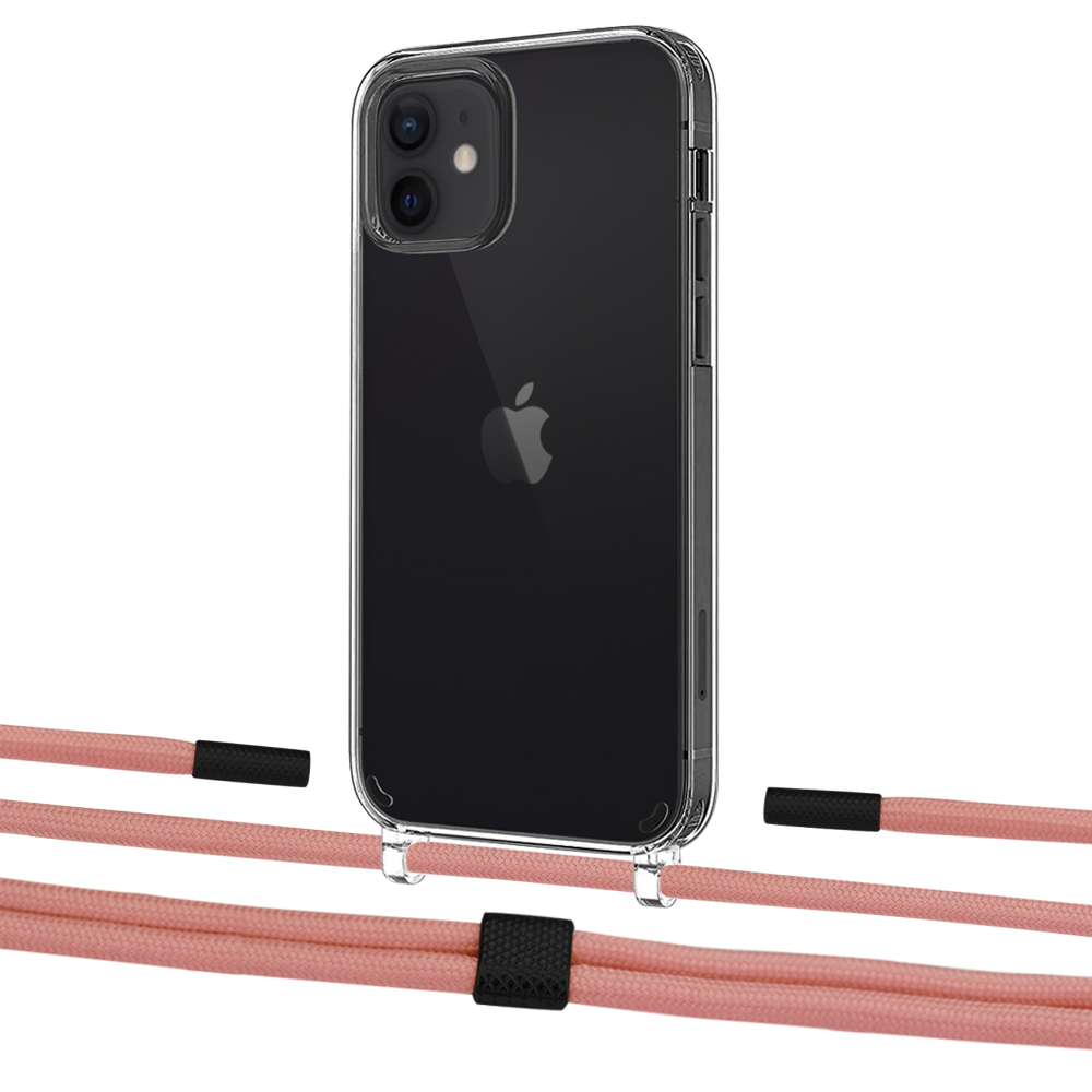 

Чехол Upex Crossbody Protection Case для iPhone 12 | 12 Pro Crystal with Twine Cantaloupe and Fausset Matte Black