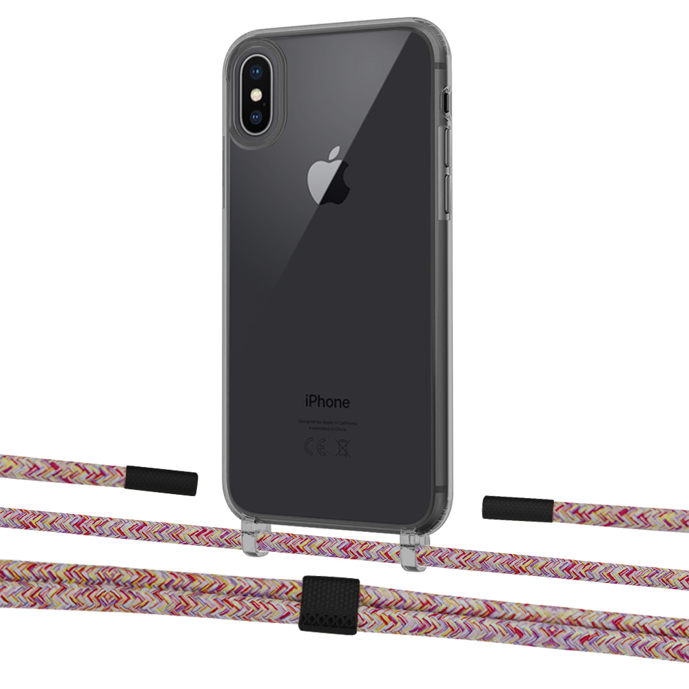 

Чехол Upex Crossbody Protection Case для iPhone XS Max Dark with Twine Mulberry and Fausset Matte Black