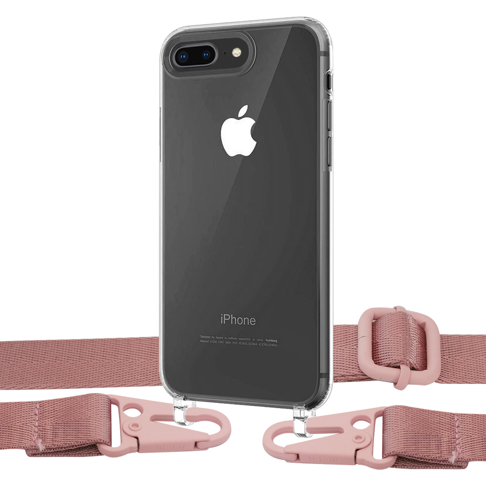 

Чехол Upex Crossbody Protection Case для iPhone 8 Plus | 7 Plus Crystal with Harness Rose Gold