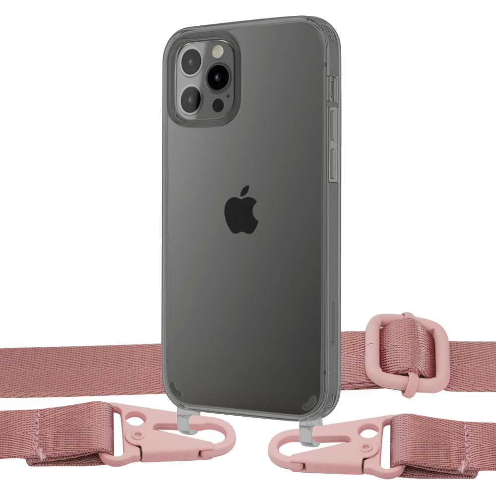 

Чехол Upex Crossbody Protection Case для iPhone 12 Pro Max Dark with Harness Rose Gold