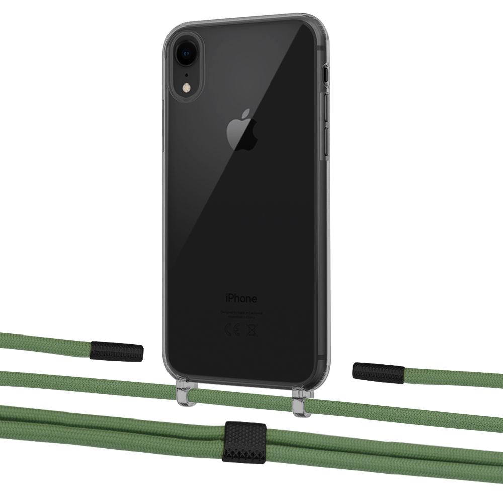 

Чехол Upex Crossbody Protection Case для iPhone XR Dark with Twine Mint and Fausset Matte Black