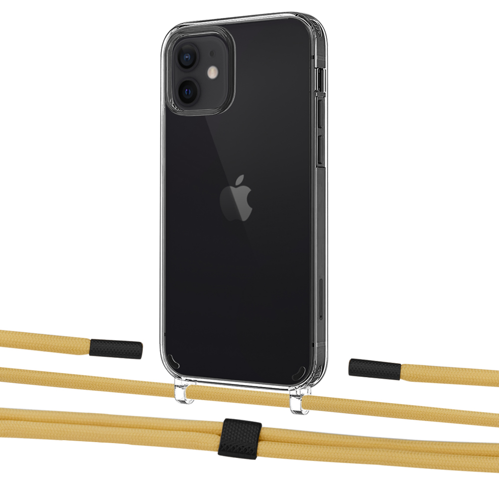 

Чехол Upex Crossbody Protection Case для iPhone 12 | 12 Pro Crystal with Twine Sunflower and Fausset Matte Black