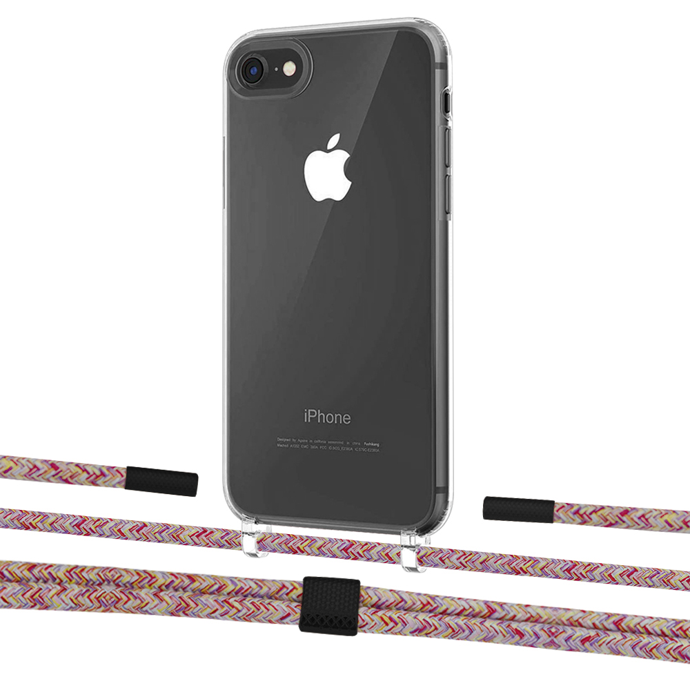 

Чехол Upex Crossbody Protection Case для iPhone SE 2020 | 8 | 7 Crystal with Twine Mulberry and Fausset Matte Black