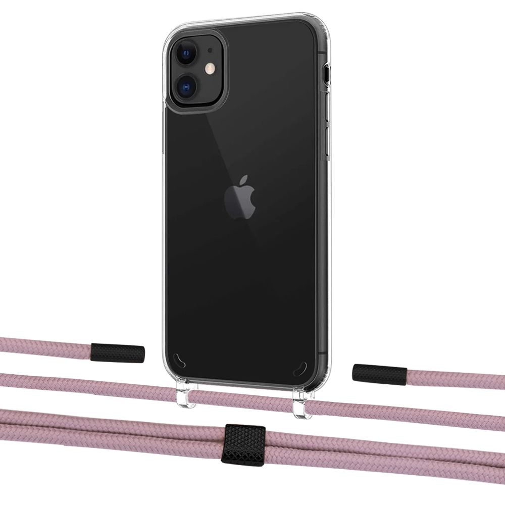 

Чехол Upex Crossbody Protection Case для iPhone 11 Crystal with Twine Rose Gold and Fausset Matte Black