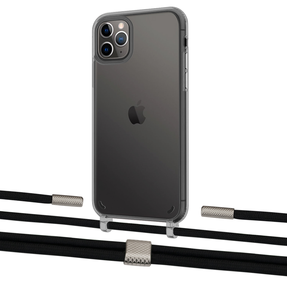 

Чехол Upex Crossbody Protection Case для iPhone 11 Pro Dark with Twine Black and Fausset Silver