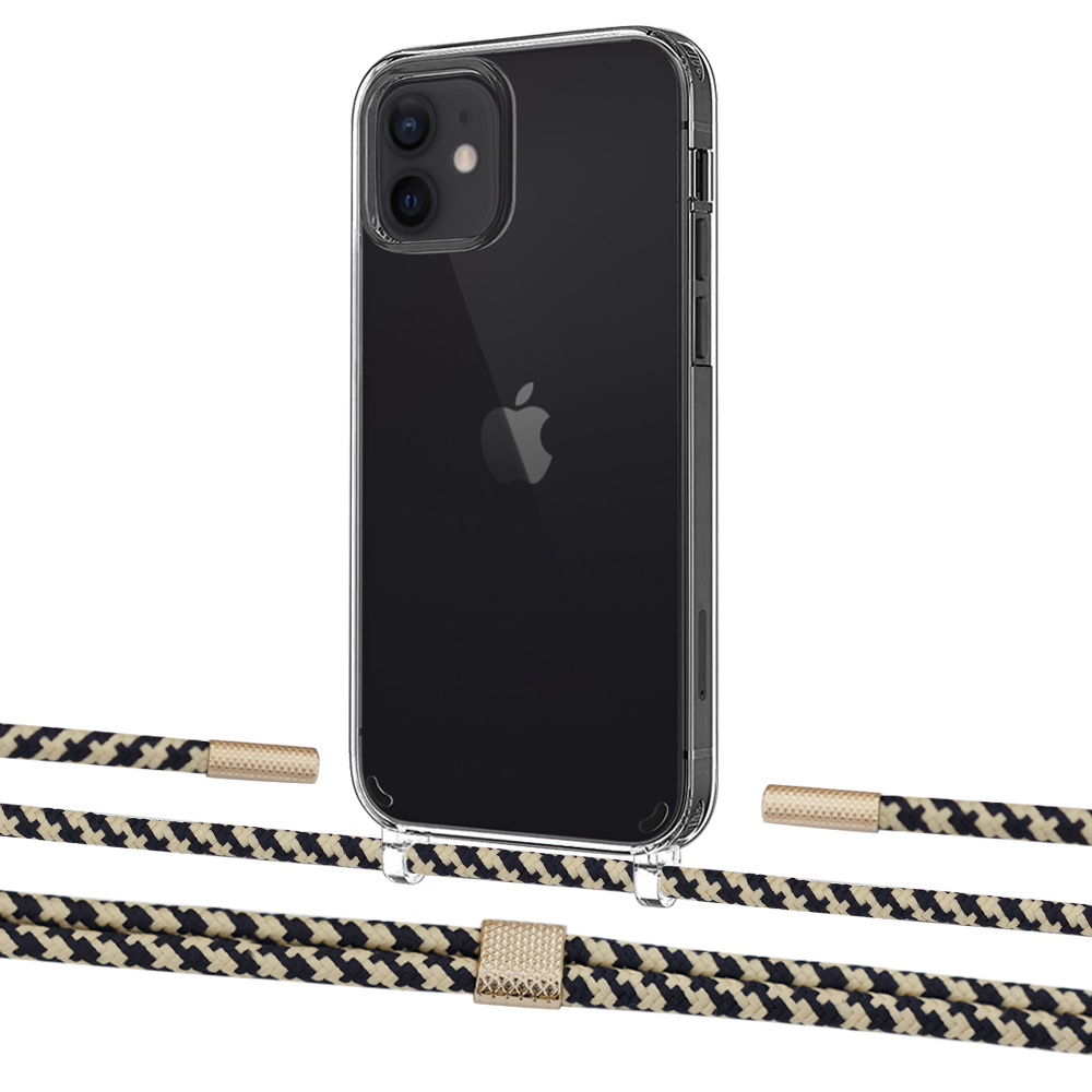 

Чехол Upex Crossbody Protection Case для iPhone 12 | 12 Pro Crystal with Twine Copper and Fausset Gold