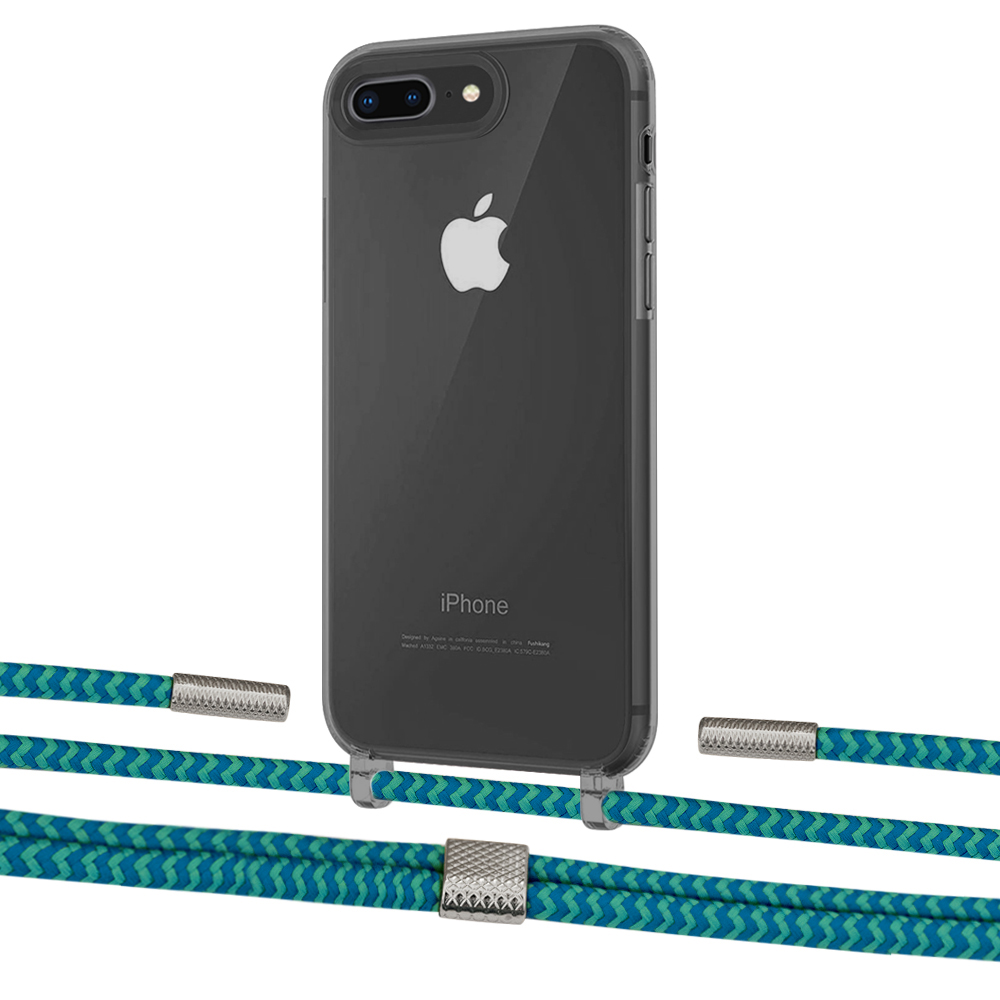 

Чехол Upex Crossbody Protection Case для iPhone 8 Plus | 7 Plus Dark with Twine Cyan and Fausset Silver