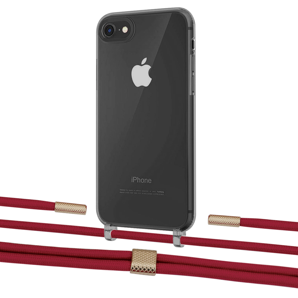 

Чехол Upex Crossbody Protection Case для iPhone SE 2020 | 8 | 7 Dark with Twine Red and Fausset Gold